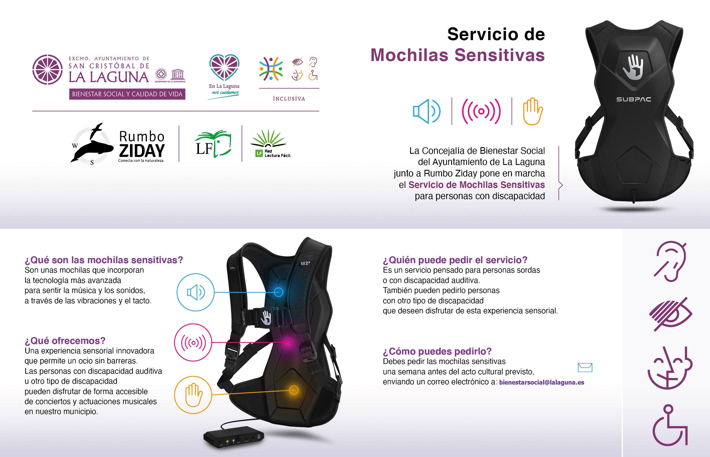 Si tienes discapacidad puedes solicitar el servicio de Mochilas Sensitivas