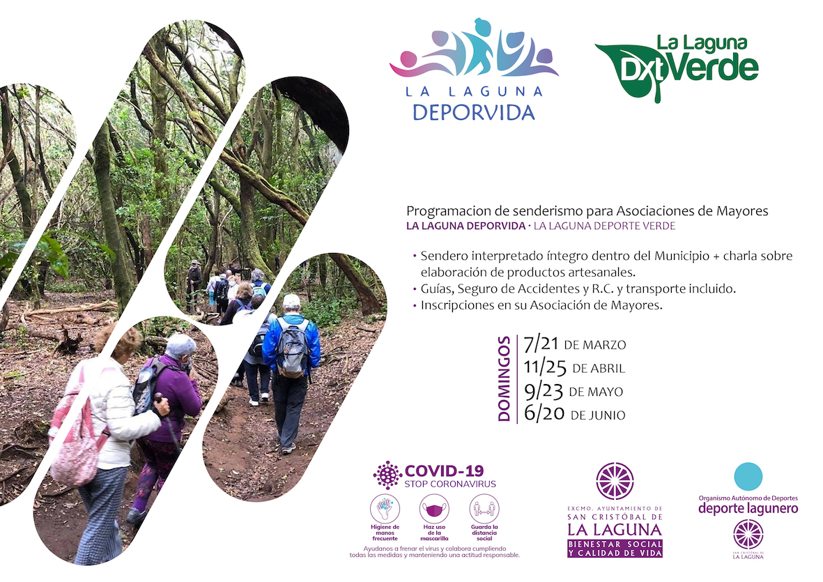 Cartel senderismo mayores La Laguna