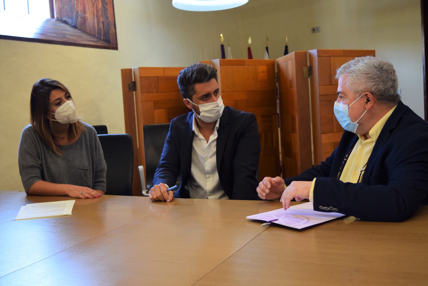 Yaiza López, Luis Yeray Gutiérrez y Miguel Ángel Linares