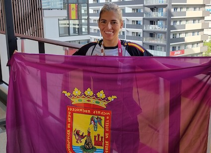 Michelle Alonso en la sede de la delegación española en Tokio