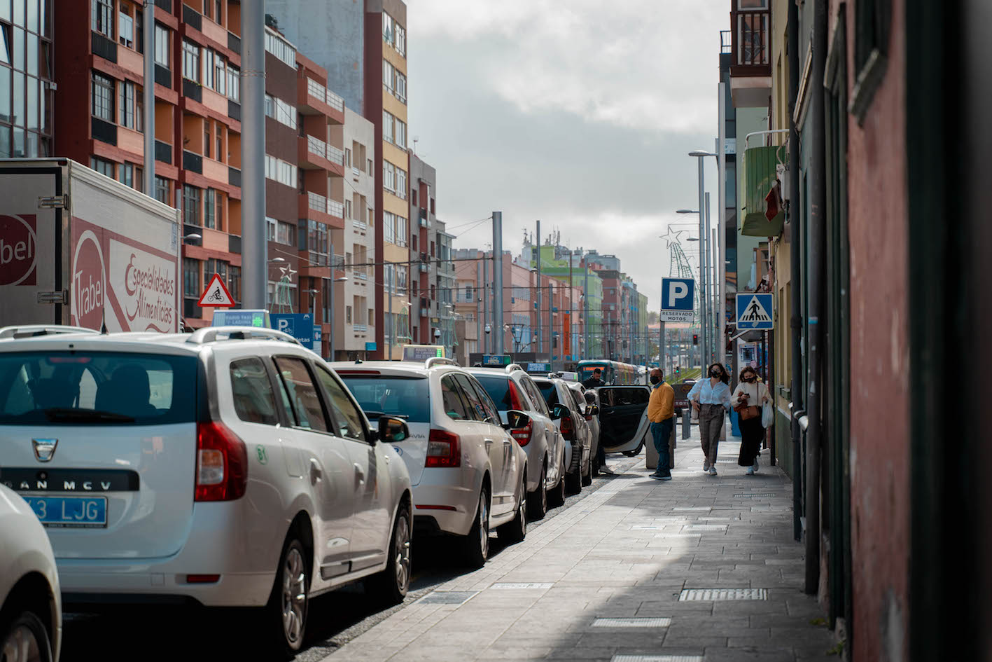 Taxis en la Avenida Trinidad de La Laguna
