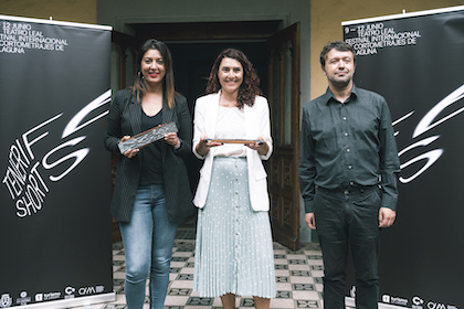 Yaiza López Landi, María José Roca y José Cabrera_presentación Tenerife Shorts