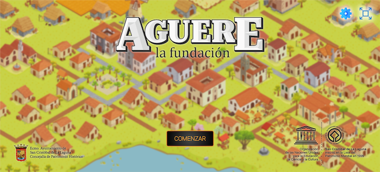 Aguere Fundación, pantalla de inicio