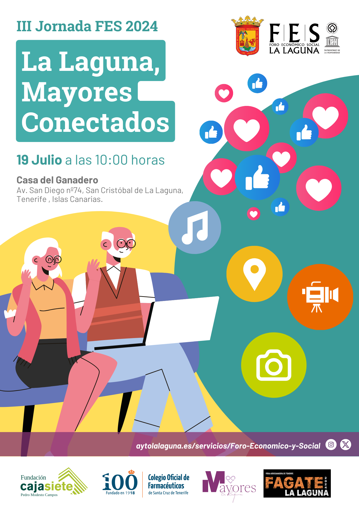 Poster La Laguna Conectando Mayores PNG
