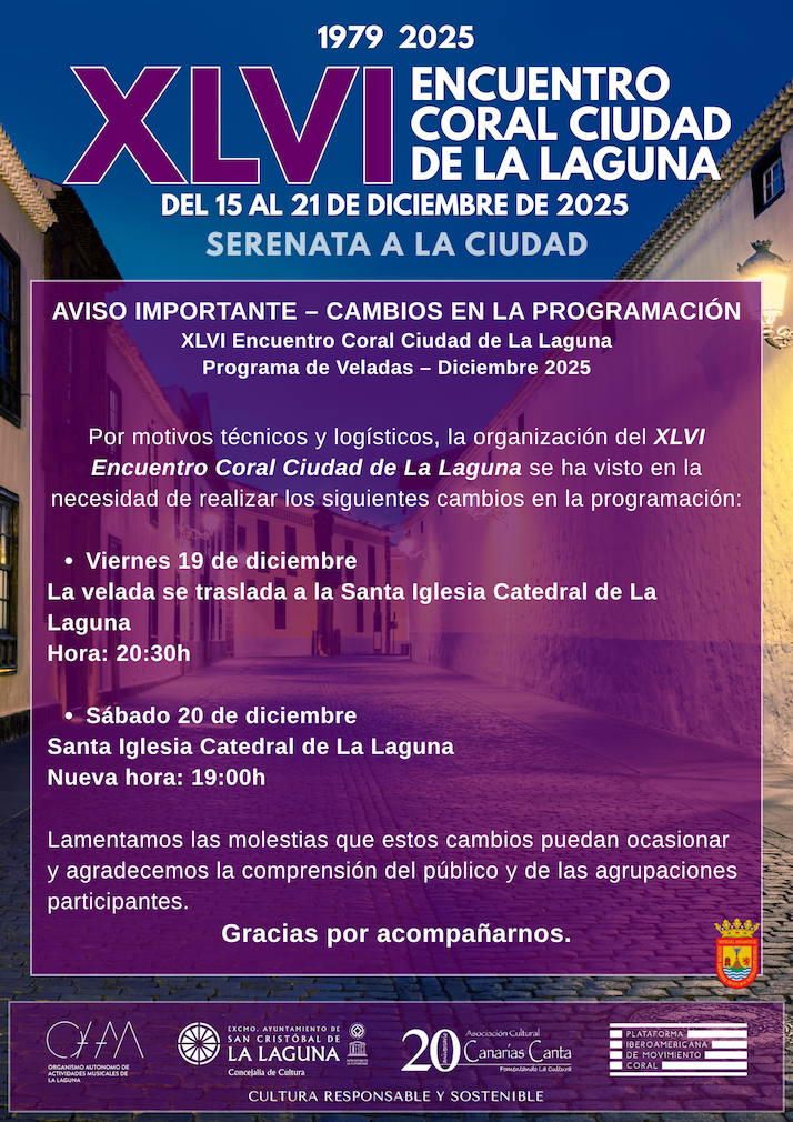 CAMBIOS EN LA PROGRAMACIÓN