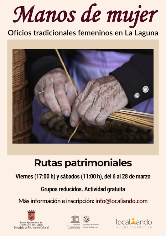 Cartel _Manos de mujer. Oficios tradicionales femeninos en La Laguna_