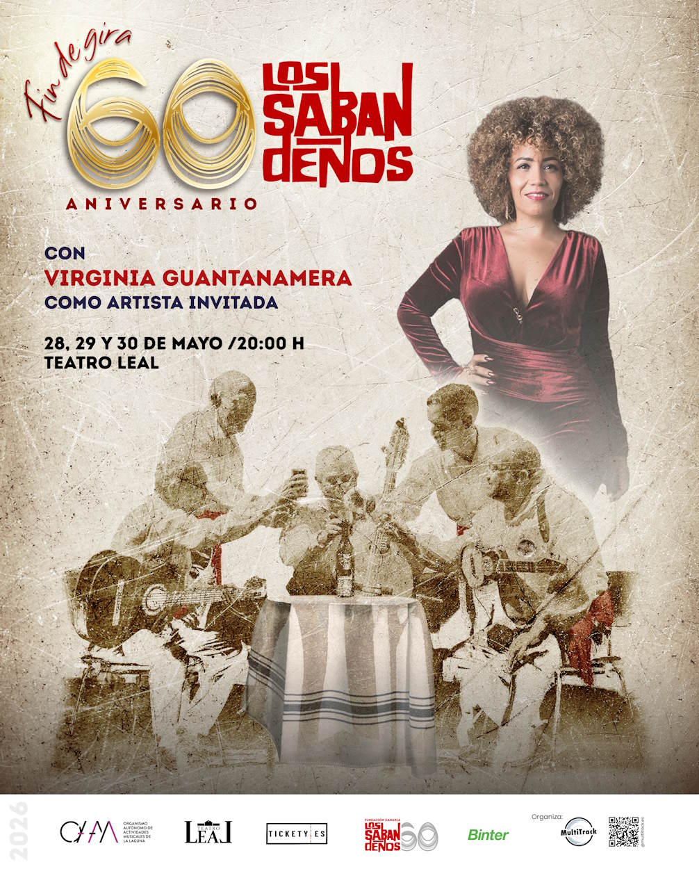 CARTEL LOS SABANDEÑOS 60 ANIVERSARIO CON VIRGNIA GUANTANAMERA-01