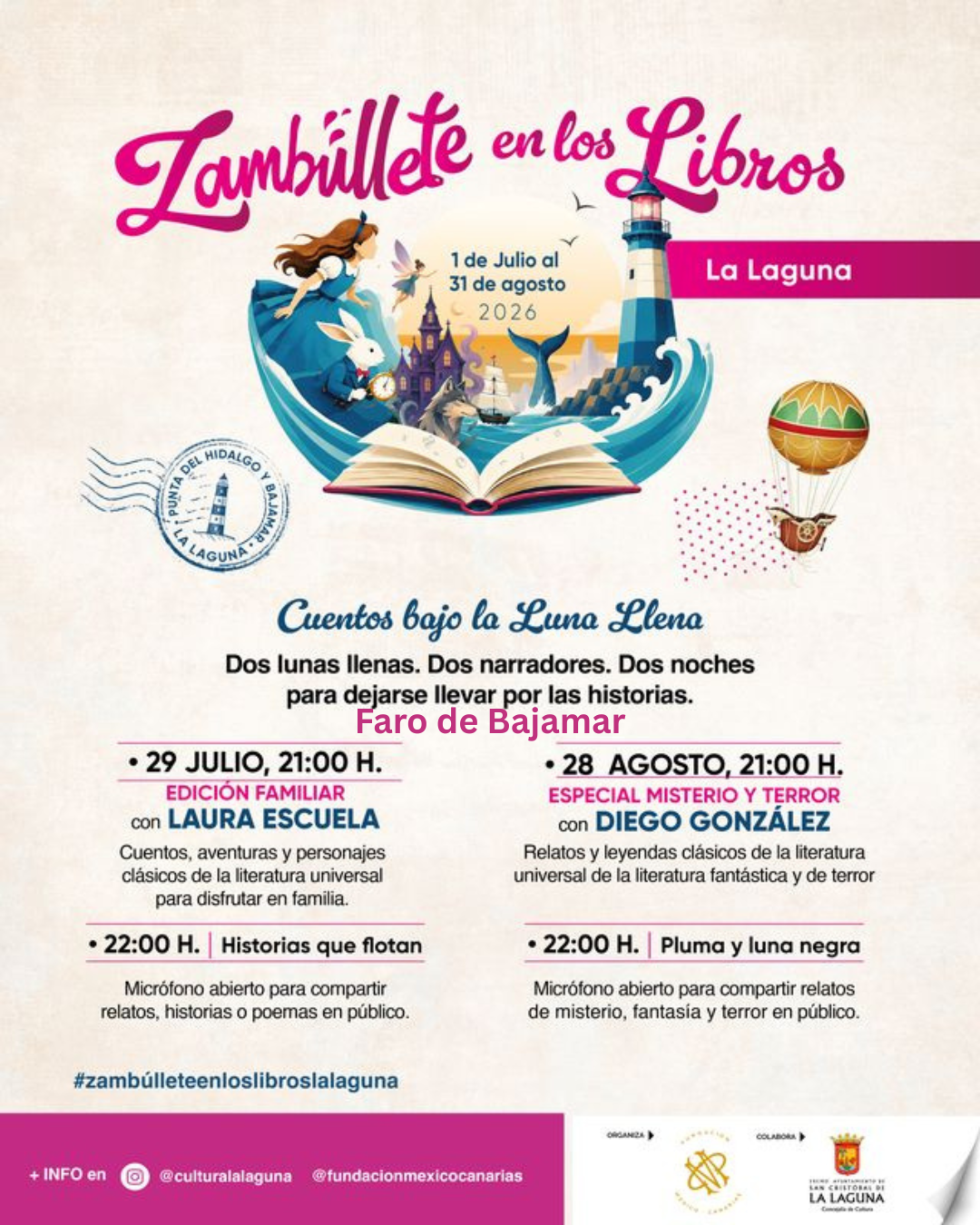 Cuentos bajo la luna llena 29 julio y 28 agosto